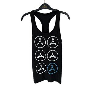 Lululemon Racerback Tank Top Black Athletic White Geometric Design Size 4